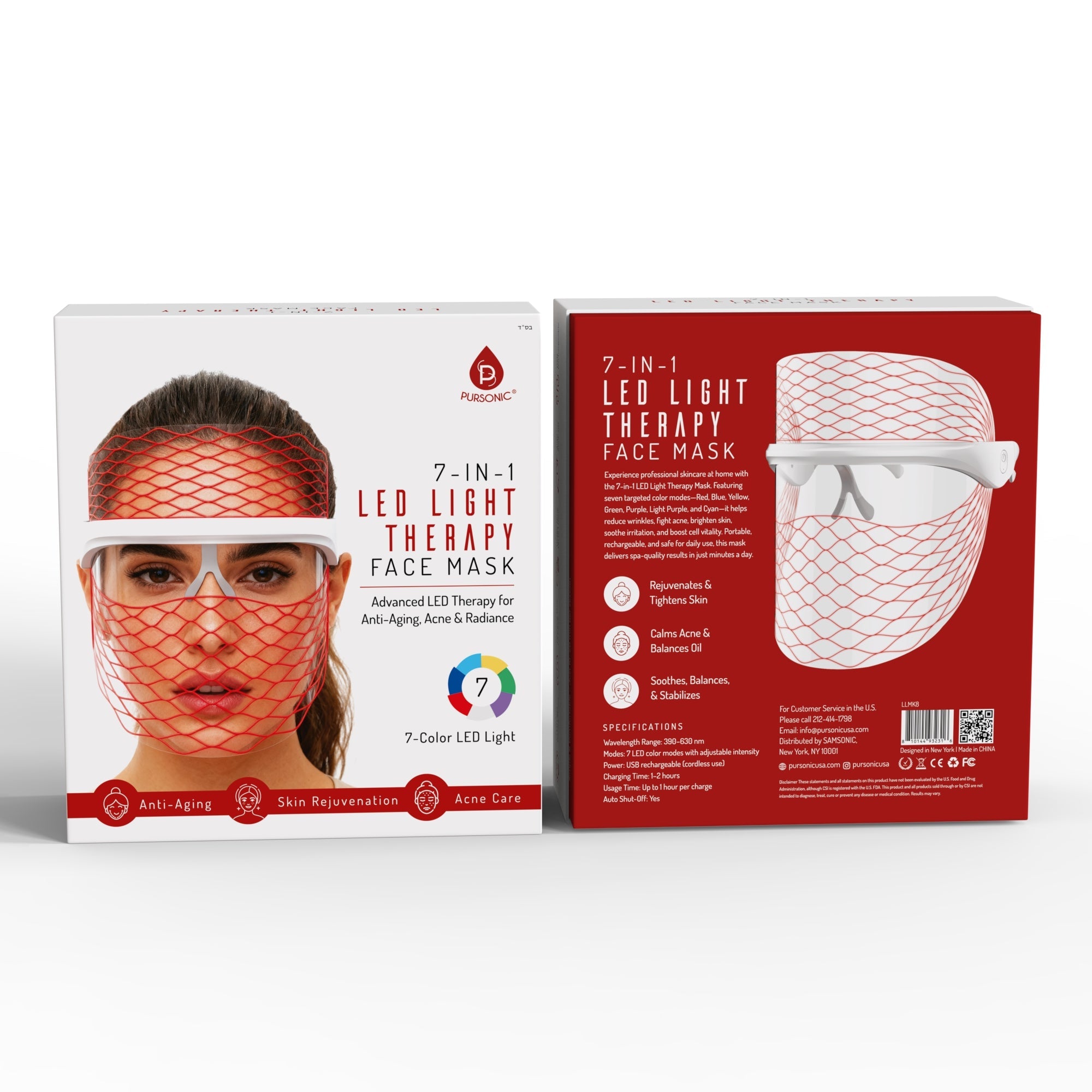 Pursonic 7-in-1 LED Light Therapy Face Mask – Rejuvenate, Restore & Reveal Your Glow-3