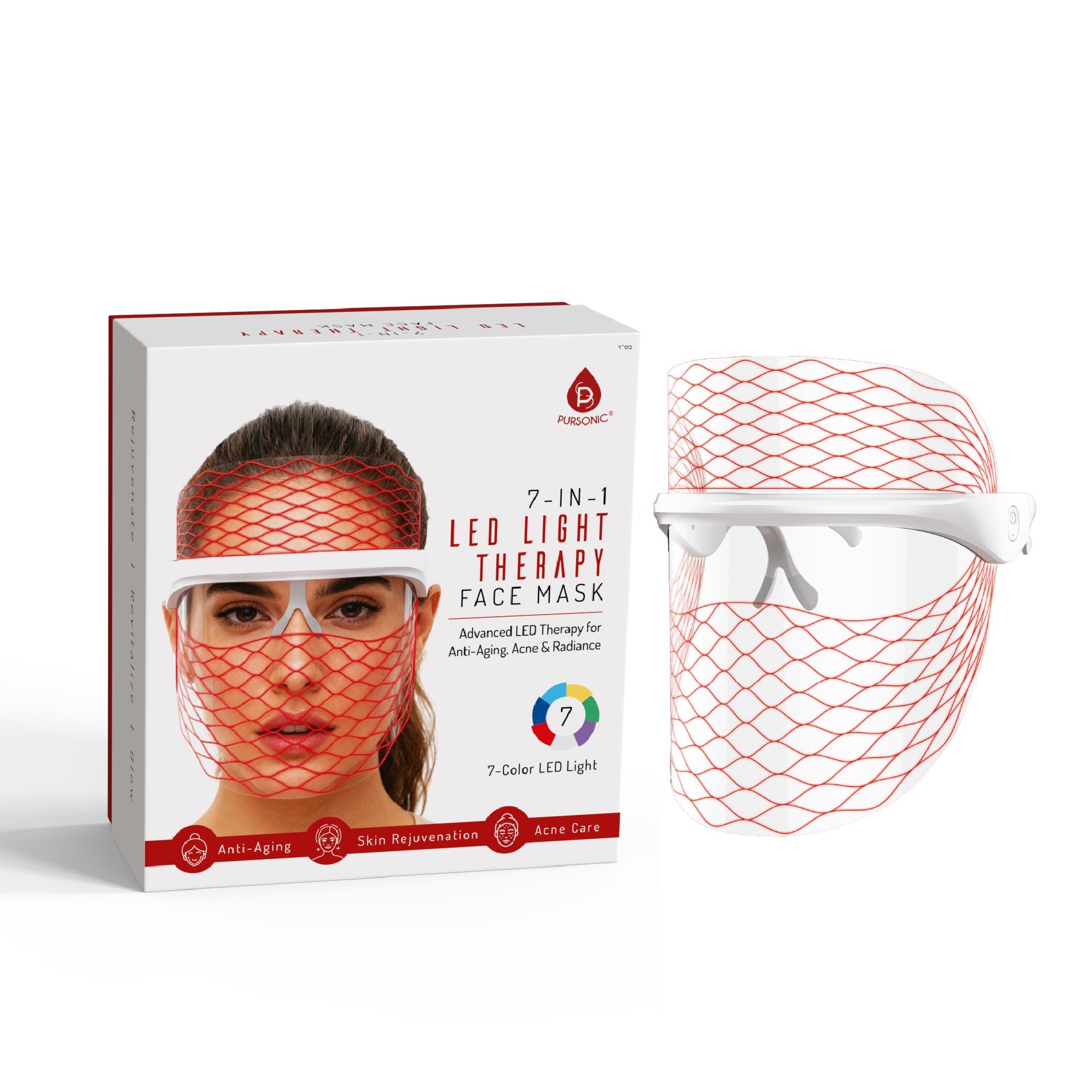 Pursonic 7-in-1 LED Light Therapy Face Mask – Rejuvenate, Restore & Reveal Your Glow-0