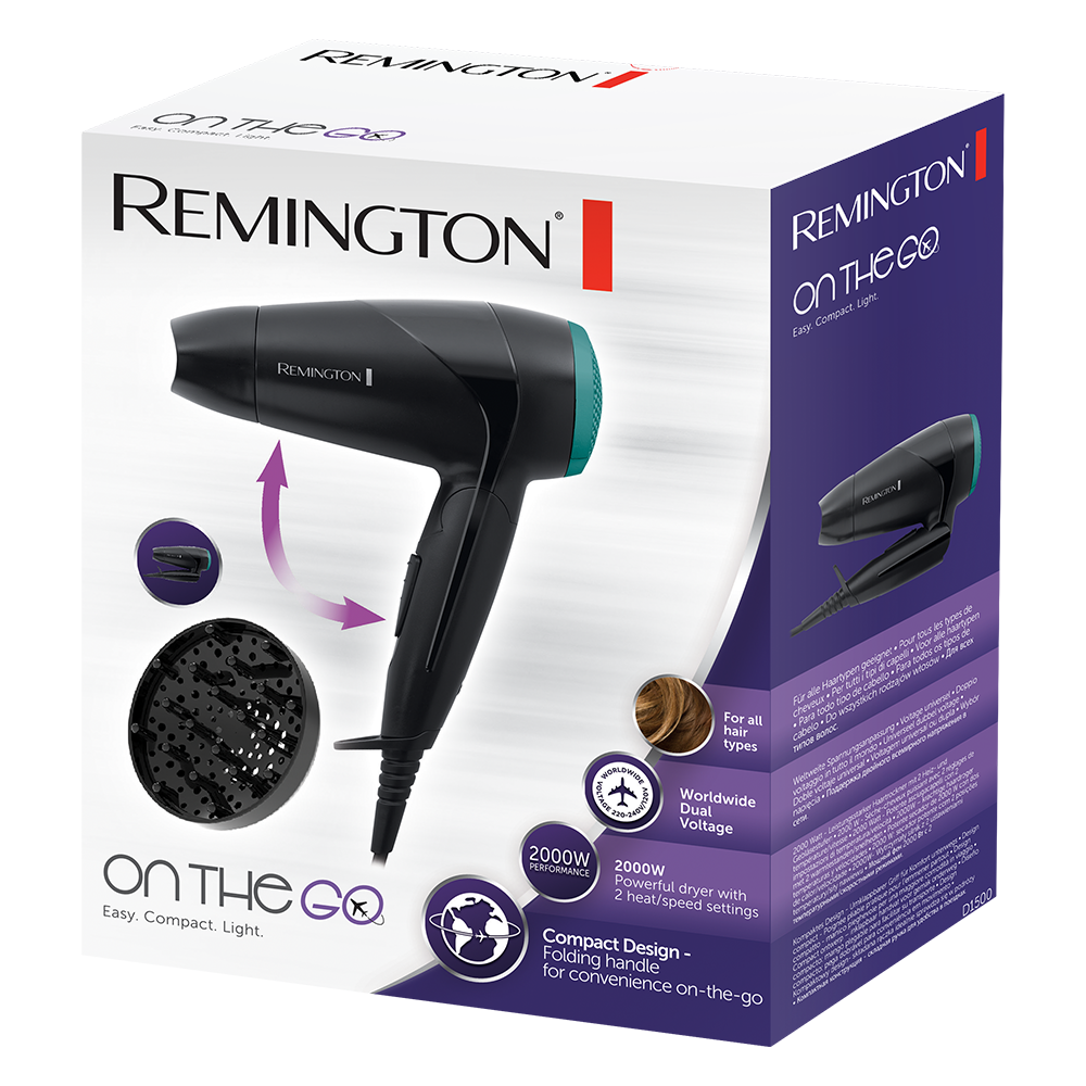 Remington On The Go D1500 Compact Hair Dryer